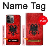 iPhone 13 Pro Hard Case Albania Red Flag with custom name