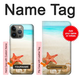 iPhone 13 Pro Hard Case Sea Shells Starfish Beach with custom name