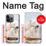 iPhone 13 Pro Hard Case Polar Bear Hug Family with custom name