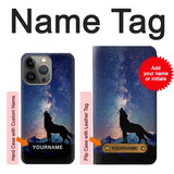 iPhone 13 Pro Hard Case Wolf Howling Million Star with custom name