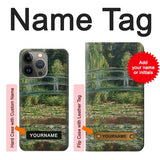 iPhone 13 Pro Hard Case Claude Monet Footbridge and Water Lily Pool with custom name