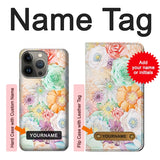 iPhone 13 Pro Hard Case Pastel Floral Flower with custom name