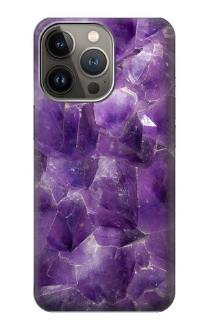 iPhone 13 Pro Hard Case Purple Quartz Amethyst Graphic Printed