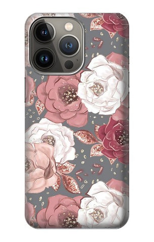 iPhone 13 Pro Hard Case Rose Floral Pattern