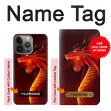 iPhone 13 Pro Max Hard Case Red Dragon with custom name