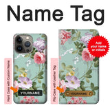iPhone 13 Pro Max Hard Case Flower Floral Art Painting with custom name