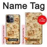 iPhone 13 Pro Max Hard Case Flower Floral Vintage Pattern with custom name