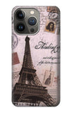 iPhone 13 Pro Max Hard Case Paris Postcard Eiffel Tower