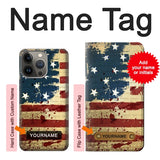 iPhone 13 Pro Max Hard Case Old American Flag with custom name