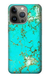 iPhone 13 Pro Max Hard Case Turquoise Gemstone Texture Graphic Printed