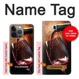 iPhone 13 Pro Max Hard Case Red Wine Bottle And Glass with custom name