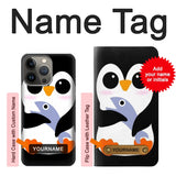 iPhone 13 Pro Max Hard Case Cute Baby Penguin with custom name