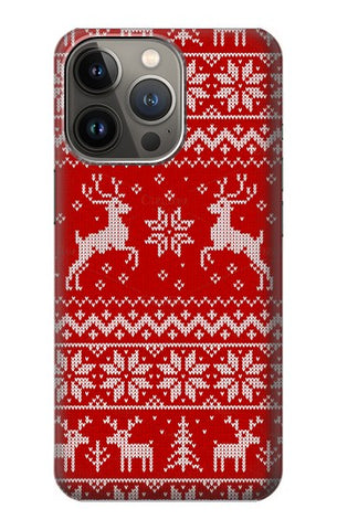 iPhone 13 Pro Max Hard Case Christmas Reindeer Knitted Pattern