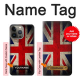 iPhone 13 Pro Max Hard Case Vintage British Flag with custom name