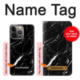iPhone 13 Pro Max Hard Case Black Marble Graphic Printed with custom name