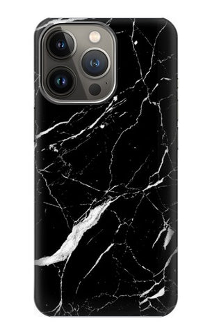 iPhone 13 Pro Max Hard Case Black Marble Graphic Printed