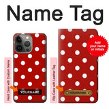 iPhone 13 Pro Max Hard Case Red Polka Dots with custom name