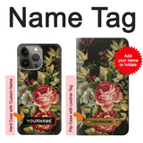iPhone 13 Pro Max Hard Case Vintage Antique Roses with custom name
