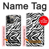 iPhone 13 Pro Max Hard Case Zebra Skin Texture with custom name