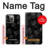 iPhone 13 Pro Max Hard Case Black Roses with custom name