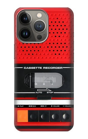 iPhone 13 Pro Max Hard Case Red Cassette Recorder Graphic