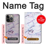 iPhone 13 Pro Max Hard Case Seamless Pink Marble with custom name