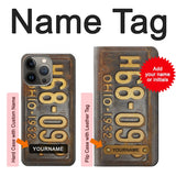 iPhone 13 Pro Max Hard Case Vintage Car License Plate with custom name