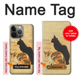 iPhone 13 Pro Max Hard Case Vintage Cat Poster with custom name