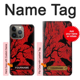 iPhone 13 Pro Max Hard Case Crow Black Tree with custom name