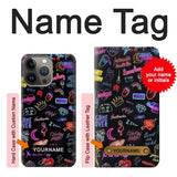iPhone 13 Pro Max Hard Case Vintage Neon Graphic with custom name
