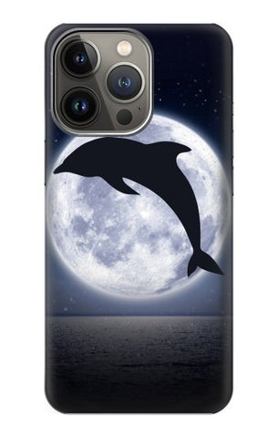 iPhone 13 Pro Max Hard Case Dolphin Moon Night