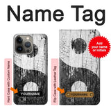Apple iiPhone 14 Pro Hard Case Yin Yang Wood with custom name