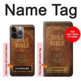 Apple iiPhone 14 Pro Hard Case Holy Bible 1611 King James Version with custom name
