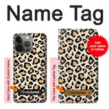 Apple iiPhone 14 Pro Hard Case Fashionable Leopard Seamless Pattern with custom name