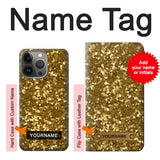 Apple iiPhone 14 Pro Hard Case Gold Glitter Graphic Print with custom name