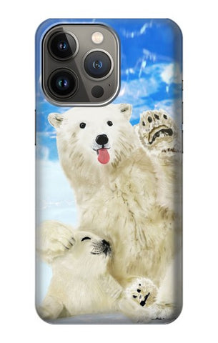 Apple iiPhone 14 Pro Hard Case Arctic Polar Bear in Love with Seal Paint