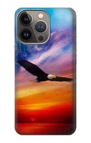 Apple iiPhone 14 Pro Hard Case Bald Eagle Flying Colorful Sky