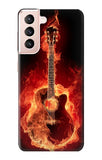 Samsung Galaxy S21 5G Hard Case Fire Guitar Burn