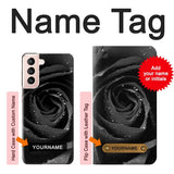 Samsung Galaxy S21 5G Hard Case Black Rose with custom name