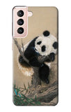Samsung Galaxy S21 5G Hard Case Panda Fluffy Art Painting