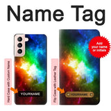 Samsung Galaxy S21 5G Hard Case Colorful Rainbow Space Galaxy with custom name