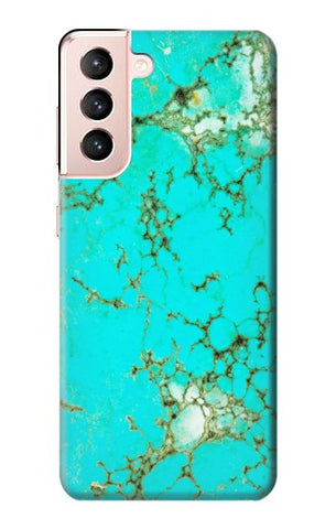 Samsung Galaxy S21 5G Hard Case Turquoise Gemstone Texture Graphic Printed