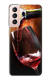 Samsung Galaxy S21 5G Hard Case Red Wine Bottle And Glass