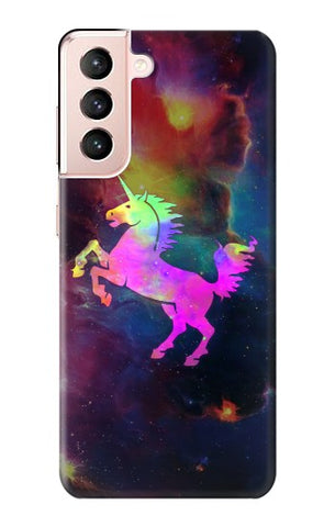 Samsung Galaxy S21 5G Hard Case Rainbow Unicorn Nebula Space