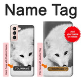 Samsung Galaxy S21 5G Hard Case White Arctic Fox with custom name