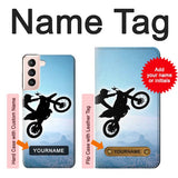 Samsung Galaxy S21 5G Hard Case Extreme Motocross with custom name