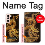 Samsung Galaxy S21 5G Hard Case Chinese Gold Dragon Printed with custom name