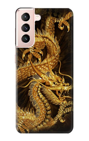 Samsung Galaxy S21 5G Hard Case Chinese Gold Dragon Printed