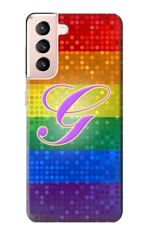Samsung Galaxy S21 5G Hard Case Rainbow Gay Pride Flag Device