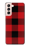 Samsung Galaxy S21 5G Hard Case Red Buffalo Check Pattern